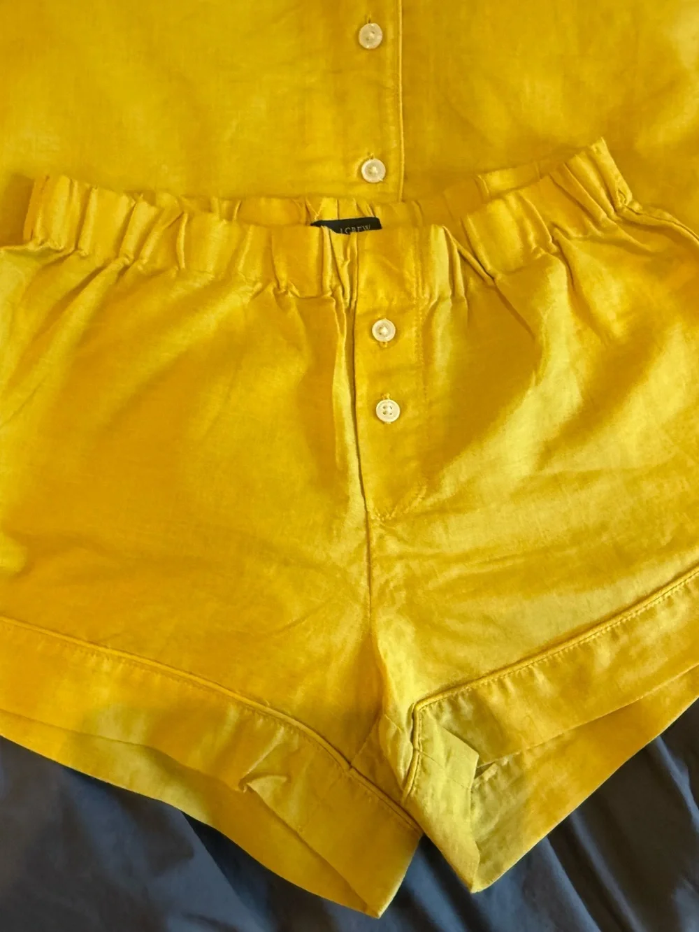 J.CREW LINEN AND COTTON PAJAMA SET - BURNISHED YELLOW - Picture 2 of 10